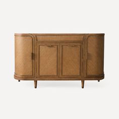 an art deco sideboard with two doors and three drawers