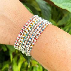 Bring on the tropical vibes with the vibrant Poolside Bracelet. We can't get enough of these rainbow inspired beads! Handmade with beautifully crafted glass Miyuki beads, this beaded bracelet is just what you need to brighten up any look you pair it with. Available in your choice of yellow, white, green, pink, blue, red, purple, or black. We bet you can't pick just one! 4mm Beads Sterling Silver Beads Miyuki Beads Bracelet Measures Approx. 6.5”. For different sizing please contact us. Handmade w Miyuki Beads Bracelet, Miyuki Beads, Beads Handmade, Bracelets Handmade Beaded, Tropical Vibes, Beads Bracelet, Glass Crafts, Sterling Silver Bead, Red Purple