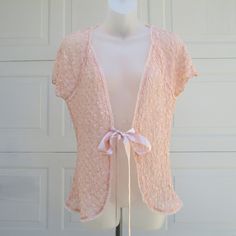 98% Nylon, 2% Spandex Brand New W/O Tag Sheer Pink Lace Top, Pink Stretch Sheer Top, Pink Sheer Stretch Top, Pink Sheer V-neck Top, Tie Blouse, Pink Satin, Inc International Concepts, Orange Pink, Color Orange