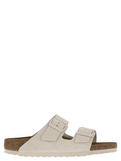 Upper: 100% Suede leather Insole: 100% Leather Footbed: 100% Cork Sole: 100% Eva Burberry Shop, Birkenstock Sandals Arizona, Versace Shop, Womens Mules, Birkenstock Arizona, Sneaker Wedge, Personalized Accessories, Mens Sandals, Soft Suede