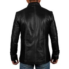 Thomas Vintage Style Long Black Leather Jacket Coat Men's
Every day looks like you could rock a versatile assortment of wardrobe staples that include trendy black leather jackets for men and women, yet simple classic black leather jacket men's suits that you cannot help to love. This vintage-style leather jacket is well-tailored in a fitted masculine style that you can not resist getting.

Pairing your black leather jacket men's suits with a short-sleeved shirt and a pair of dress trousers or dress shoes, you are ready for any occasion, for work, or even for a nice dinner date.

Your black leather jacket men's outfit for work will give you an attractive and smart look that you will surely enjoy every time you put it on. Your business casual outfit must be appropriate and conservative enoug Black Leather Jacket For Business In Fall, Black Leather Pea Coat For Workwear, Classic Black Leather Sport Coat, Casual Black Leather Blazer, Classic Black Leather Long Coat, Classic Black Long Leather Jacket, Black Single-breasted Leather Jacket For Streetwear, Winter Black Leather Blazer, Casual Black Leather Long Coat