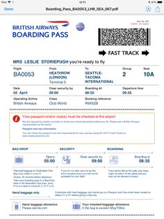 the british airways boarding pass is shown in this screenshoter's screen shot