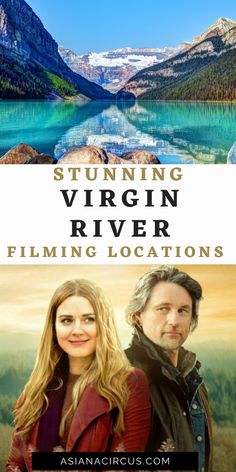 the movie poster for stuing virgin river, showing two people standing next to each other