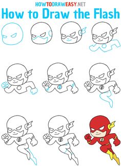 how to draw the flash in cartoon style