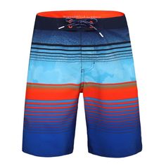 This Rokka&Rolla Men's 9" Quick Dry Swim Trunks, up to Size 2XL is your must have beachwear essential. The men's 9'' inseam board shorts are equipped with UPF 50+ for enhanced UV sun protection. With breathable, stretch fabric to allow you to remain lightweight when swimming. These Rokka&Rolla men's 4-way stretch swim trunks with quick-dry microfibers help improve the water-resistance in your swimsuit. It also helps dry faster when your boys are out from the water-based sports activities. Also f Bermuda Surfing Bottoms For Summer, Blue Hawaiian Beach Bottoms, Multicolor Beachy Surfing Bottoms, Beachy Multicolor Surfing Bottoms, Multicolor Swim Trunks For Surfing In Summer, Multicolor Surfing Bottoms For Vacation, Multicolor Swim Trunks For Summer Surfing, Multicolor Bottoms For Surfing Vacation, Casual Multicolor Swim Trunks For The Beach