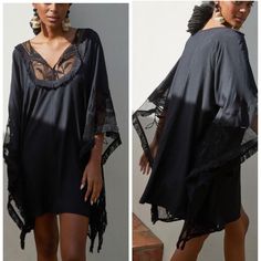 Anthropologie Embroidered Floral Lace Kimono Poncho Style Dress/ Cover-Up Absolutely Stunning Black Kimono Style Dress! Easy To Transform To Many Different Styles And Perfect As A Cover-Up As Well! Beautiful Embroidery And High Quality Viscose Fabric! Runs On The Larger Side Length 35” Size Xs/S New With Tags Msrp $148 **New To Poshmark? Use Code Marblespikes When You Sign Up To Poshmark To Get $10 Off Your First Purchase!** *Comes From A Smoke-Free Home *Fast Shipping Tags: Resort Wear Beach Po Short Sleeve Dress With Lace Trim For Beach, Black Short Sleeve Dress For Festivals, Short Sleeve Floral Embroidery Dress For Beach, Vacation Tunic Dresses With Lace Trim, Black Lace Bohemian Dress, Vacation Dresses With Lace Sleeves, Black Lace Trim Dress For Festival, Black Sheer Dress For Vacation, Lace Sleeve Dresses For Festivals