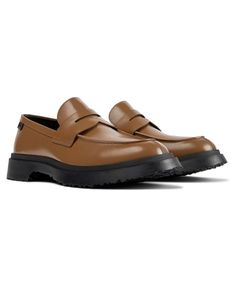 in stock Mens Leather Loafers, Camper Shoes, Moccasins Mens, Leather Moccasins, Penny Loafer, Nice Leather, Penny Loafers, Medium Brown, Casual Fits