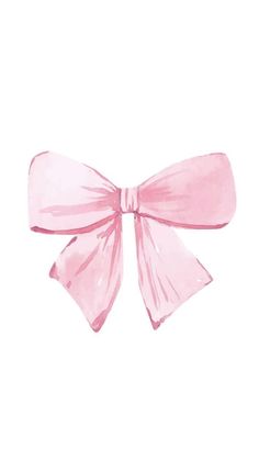 a watercolor drawing of a pink bow