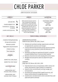 a professional resume template for an assistant