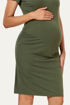 Looking for a comfortable and stylish maternity dress? Look no further than Summer Mae! This short sleeve dress is made from soft fabric with stretchy side ruching to accommodate your growing bump. Perfect for layering and available in a variety of colors, this dress is a spring and summer essential. Product code: LYQ-YF001 Modal fabric: comfortable and smooth Pull-on closure Short sleeves Ruched sides 95% Viscose 5% Spandex Handwash only Stylish Maternity Dress, Modal Fabric, Stylish Maternity, Summer Essential, Maternity Dress, Short Sleeve Dress, Summer Essentials, Maternity Dresses, Bump