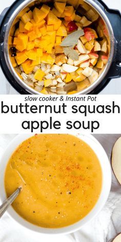 the ingredients to make butternut squash apple soup