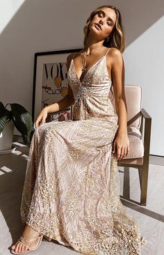 Meghan Formal Dress Gold