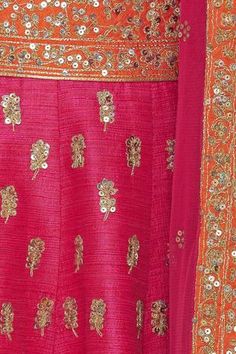 Pink lehenga with all-over floral motif sequin work. Comes with embellished blouse and contrast border dupatta.
Components: 3
Neckline: Round
Sleeve Length: Half
Embellished
Cutout back blouse
Orange border dupatta - Aza Fashions Diwali Reception Sharara With Dori Work, Transitional Festive Tissue Silk Lehenga, Navratri Embellished Chanderi Sharara, Embellished Chanderi Sharara For Navratri, Festive Embellished Multicolor Embroidered Sharara, Festive Embellished Multicolor Embroidery Sharara, Anarkali Set With Resham Embroidery For Reception And Festivals, Embellished Multicolor Embroidered Sharara For Designer Wear, Embellished Chanderi Choli For Diwali