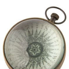 an old style pocket watch is shown on a white background with clipping for text