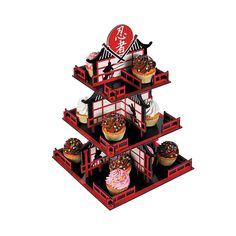 PRICES MAY VARY. Build this kickin' Ninja Cupcake Holder and display your child's birthday treats in style! A red, black and white color scheme pairs perfectly with any ninja theme. 3 Tiers! Material: Foam Size: Approx. 13" x 19 1/4". Simple assembly required Ninja Cupcakes, Hibachi Party, Ninja Themed Birthday Party, Martial Arts Party, Karate Party, Ninja Theme, Ninja Birthday Party, Ninjago Birthday Party, Japanese Party