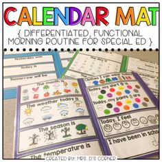 the calendar mat is filled with different activities to help students learn how to use it