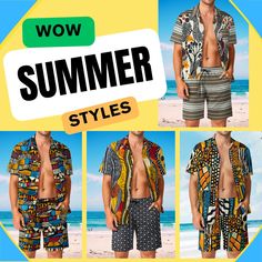 Stand from the crowd with our Summer Vacation Shirt and Short Sets. Vibrant colors and original patterns inspired by traditional African motifs are printed on skin-friendly Polyester Peach Skin fabric for all-day comfort and great durability. This set is the perfect beach and cruise vacation outfit. Matching family/couple outfits are available for some styles. Please, check our store page. Special Description: The product is European size. This product is made to order, which means there is a pr Multicolor Cotton Hawaiian Shirt For Vacation, Multicolor Relaxed Fit Hawaiian Shirt For Beach Season, Multicolor Printed Hawaiian Shirt For Summer, Multicolor Printed Summer Hawaiian Shirt, Yellow Hawaiian Shirt For Summer Vacation, Yellow Summer Hawaiian Shirt For Vacation, Yellow Cotton Hawaiian Shirt For The Beach, Multicolor Cotton Hawaiian Shirt For The Beach, Multicolor Tropical Hawaiian Shirt For Summer