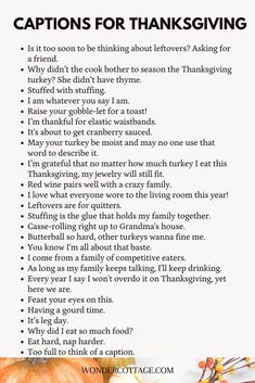 a thanksgiving poem with the words captions for thanksgiving