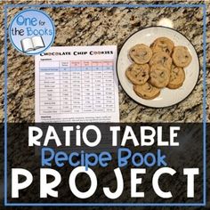 a plate of cookies next to a recipe book with the title, ratto table recipe book project