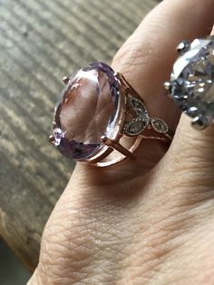 A gorgeous vintage style rose gold 10CT oval cut Rose de France Amethyst. Natural Rose de France Amethyst - 10CT Oval 18K Rose Gold/ 925 sterling Side stones white topaz gift box Elegant Oval Amethyst Ring With Diamond Accents, Formal Rose Gold Amethyst Ring With Gemstone Accents, Luxury Rose Gold Amethyst Ring For Anniversary, Oval Rose Gold Rings With Gemstone Accents, Elegant Oval Rose Gold Amethyst Ring, Elegant Rose Gold Oval Amethyst Ring, Elegant Oval Amethyst Ring In Rose Gold, Luxury Rose Gold Amethyst Ring As Gift, Elegant Rose Gold Amethyst Ring