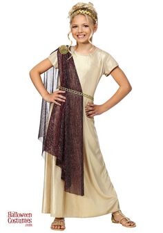 Goddess Costume Diy, Girls Gold Dress