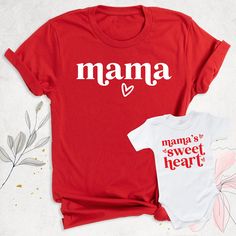 "Mama Mini Matching Shirt,Mommy and Me Shirt, Mothers Day Gift, New Mom Shirt, new mom gifts, mommy baby outfits, valentines day mom baby tee Hello, Thanks for your support. Your gladness comes first and all work is done with LOVE in here. Always keep your support please:)   Mama Mini Matching shirts are branded Bella+Canvas.  Mama Mini Matching Shirt Contents: - Solid colors: %100 Cotton. - Heather colors: %52 Cotton + %48 Polyester * This ultra-soft graphic tee is made from a comfortable cotton-poly blend that is breathable, non-shrinking, and lasts longer than your average graphic shirt. HOW TO ORDER YOUR MAMA MINI MATCHING SHIRT -Please, Check and Review all Mama Mini Matching Shirt Photos. -Select Your Mama Mini Matching T-Shirt Size and Mama Mini Matching T-Shirt Color from drop down Mother's Day Crew Neck T-shirt, Cute Family T-shirt With Letter Print, Matching Letter Print T-shirt Gift, Matching Letter Print T-shirt As Gift, Letter Print T-shirt For Gifts, Letter Print T-shirt As Gift, Mother's Day Tops With Text Print For Family, Letter Print Tops For Mother's Day, Mother's Day Gift Tops With Letter Print