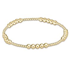 CLASSIC BLISSFUL PATTERN 2MM BEAD BRACELET - 4MM GOLD Enewton Bracelet, 2mm Bead Bracelet, Burr Basket, Layered Chokers, Fitness Bracelet, Silver Lockets