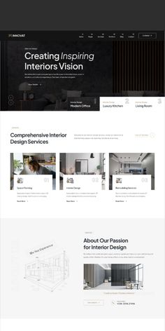 the interior design wordpress theme is clean and modern, with minimalist elements in it