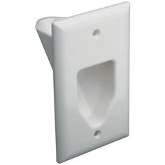 a white wall mounted urinal on a white background