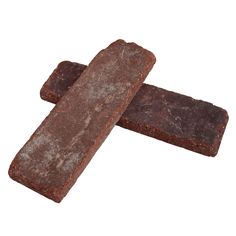 two pieces of chocolate on a white background