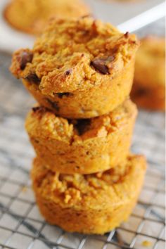 pumpkin protein muffins with chocolate chips Protein Muffins For Kids, Healthy Protein Muffins, Chocolate Chip Protein Muffins, Muffins For Kids, Healthy Muffins For Kids, Pumpkin Protein Muffins, Freeze Muffins, Muffins With Chocolate Chips, Protein Muffin Recipes