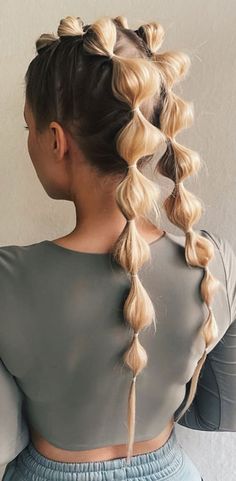 Cute Bubble Braid Hairstyles, Braids Curly Hair, Bubble Braid Hairstyles, Braid Pigtails, Bubble Braid, Bubble Braids, Cute Hairstyle, Braid Hairstyles, Hair Game