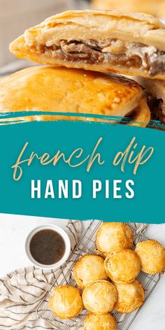 french dip hand pies on a cooling rack