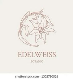 the logo for edelweiss botanic is an elegant flower with leaves and petals