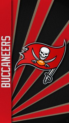 the tampa football team's logo on a red and black background