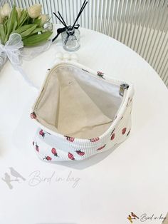 Bird in Bag - Womens Aesthetic Cosmetic Bag with Stylish Storage for Makeup Trendy White Cosmetic Bag, Trendy Cosmetic Bag With Removable Pouch For Daily Use, Casual Clutch With Zipper Pouch, Trendy Portable Shoulder Cosmetic Bag, Trendy Portable Cosmetic Shoulder Bag, Trendy White Cosmetic Bag With Zipper Closure, Trendy Spring Pouch For Daily Use, Trendy White Cosmetic Bag With Zipper, Casual Clutch With Removable Pouch