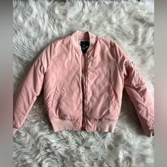 Girls Tour Pink Bomber Jacket. Original Design. Never Been Worn. Fitted Urban Outerwear For Spring, Urban Pink Outerwear For Fall, Pink Urban Outerwear With Pockets, Urban Pink Outerwear With Pockets, Bomber Jackets, Pink Girl, Original Design, Pink Ladies, Original Designs