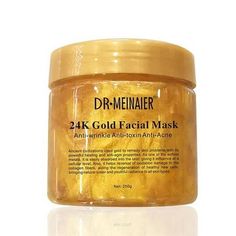 Dr. Meinaier 24k Gold Facial Mask is an excellent formula based on powerful ingredients that help in reducing the appearance of aging and helps your skin look brighter and firmer. This facial helps to renew skin, improve blood flow, and is high in antioxidants and minerals. This slows down depletion of collagen and the sagging of skin caused by the elastic breaking down, stimulates the growth of new cells, and reduces the appearance of wrinkles and fine lines. We recommend using them 2-3 times p Gold Facial, Spa Life, Collagen Fibers, Pretty Skin Care, Cellular Level, Pretty Skin, Facial Mask, Anti Acne, Facial Masks