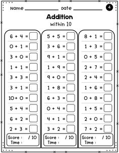 addition worksheet with numbers and times for students to practice their math skills on