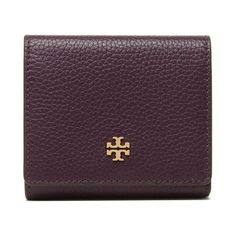 Pebbled leather. Snap closure. Interior one billfold, 3 credit card slots, snap coin pocket. Lined. 4.25"L x 3.75"H x 1"D Color: Purple.  Gender: female.  Age Group: adult. Compact Trifold Wallet With Coin Pocket, Bifold Coin Purse With Snap Closure, Classic Trifold Wallets With Snap Closure, Classic Trifold Coin Purse For Travel, Tan Bifold Wallet With Card Slots, Elegant Tan Bifold Wallet, Tan Travel Wallets With Card Slots, Classic Trifold Wallet With Snap Closure For Formal Occasions, Tan Travel Wallet With Card Slots