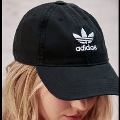 Adidas Trefoil Baseball Cap New Without Tags One Size Color: Black/White Unisex 100% Cotton Adjustable Embroidered Trefoil Logo Smoke Free Home Black Baseball Cap For Sports In Spring, Black Baseball Cap For Spring Sports, Casual Adidas Curved Bill Hats, Black Curved Bill Dad Hat For Spring, Black Baseball Cap For Spring, Black Dad Hat Baseball Cap For Spring, Adidas Cotton Baseball Cap For Spring, Adidas Casual Baseball Cap With Curved Brim, Adidas Sporty Hats For Spring