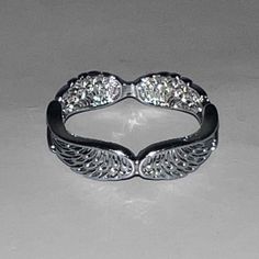 - New With Tags (Pouch) - Silver Tone, Engraved Angel Wing, Band Ring Wings Band, Wing Ring, Ring Color, Couple Rings, Womens Jewelry Rings, Custom Rings, Angel Wings, Band Ring, Wedding Ring