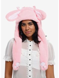 Pink Bunny Plush Hood With Movable Ears | Hot Topic Tassel Beanie, Pinterest Wishlist, Bunny Hats, Bunny Hat, Pink Bunny, Bunny Plush, Bunny Ears, Bunny Ear, Business Ideas