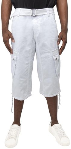 PRICES MAY VARY. DURABILITY: Made of 100% Cotton Material, Features Double Stitching in High Strain Areas, High Quality Button & Zip Fly Closure. The mens cargo shorts come in different colors including White and other prints. COMFORT: Enjoy the softness and breathability of pure cotton fabric, ensuring all-day comfort in our long cargo shorts. Rests at Natural Waistline for Maximum Comfort, Relaxed Fit Will Keep You Comfortable All Day. CONVENIENCE: Functional and stylish, our men's cargo short White Knee-length Bottoms With Pockets, Cotton Capris With Pockets, Cotton Capri Pants With Cargo Pockets, Summer Cotton Cargo Pants Capri Length, Summer Cotton Cargo Capri Pants, Cotton Bottoms With Side Pockets And Capri Length, Short Solid Cotton Capris, Cotton Capri Length Bottoms With Side Pockets, White Cotton Knee-length Pants