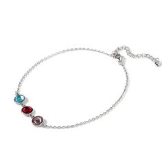 Candy-hued stones add a pop of color around the ankle, a delicate touch for daily life. Crafted in sterling silver, this trendy anklet features candy-hued stones at the center. A simple piece that is perfect with any occasions, this anklet will be a great addition to your wardrobe. If you're looking for the perfect personalized gift, this customized ankle is sure to please.Carat Weight: 4.5 ctStone Size: 6 mmStone Type: Jeulia® StoneNumber of Stones: 3 Stone Shape: RoundStone Color: Fancy Pink, Elegant Multicolor Anklet Gift, Women Anklets Sapphire, Elegant Multicolor Anklets For Gift, Elegant Blue Anklets For Gifts, Silver Anklets With Heart Charm For Valentine's Day, Silver Anklets With Adjustable Chain, Anklets Online, Silver Adjustable Heart-shaped Anklets, Birthstone Colors