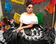 Day of the dead Dresses by mexicotodocorazon on Etsy Mexican Skirts, Graduation Sash, Fiesta Theme Party, Fiesta Theme