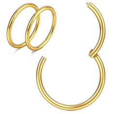 two gold hoops on white background with clipping to the top and bottom part