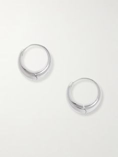 SOPHIE BUHAI Sigrid silver hoops | NET-A-PORTER Modern Hallmarked Hoop Earrings For Everyday, Modern Everyday Hoop Earrings, Modern Sterling Silver Huggie Earrings For Formal Events, Modern Sterling Silver Huggie Earrings For Formal Occasions, Modern White Gold Sterling Silver Huggie Earrings, Modern Hallmarked Huggie Earrings, Modern Sterling Silver Earrings With Shiny Finish, Modern Small Hoop Earrings In White Gold, Modern White Gold Earrings With Shiny Finish