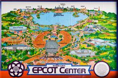 a map of epcot center is shown in an orange frame