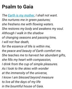 a poem written in black and white with the words,'i am to gaia '